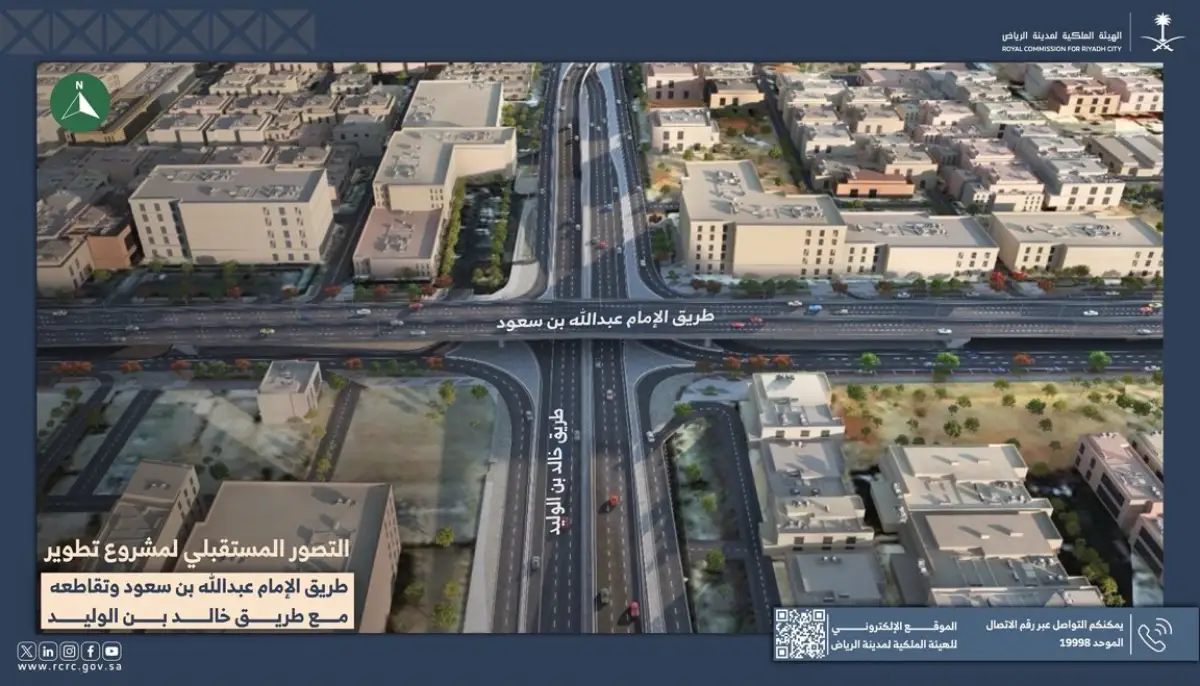 صور لما سيبدو عليه طريق الامام عبد الله بن سعود في الرياض بعد اكتمال اعمال التطوير الجارية حالياً