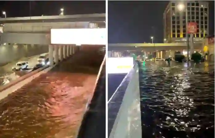 مشاهد كيف أصبح نفق السبعين في جدة بعد أن أغرقته السيول 
