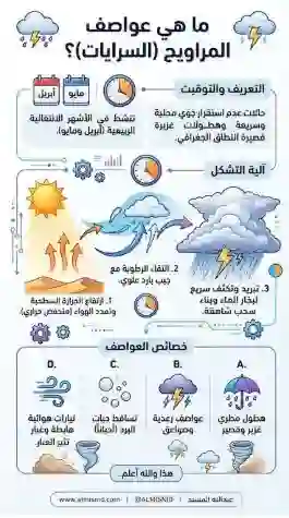 المسند: المراويح من علامات دخول الربيع وتتميز بهطولات مطرية غزيرة وموجات غبار تستمر لعدة أسابيع 