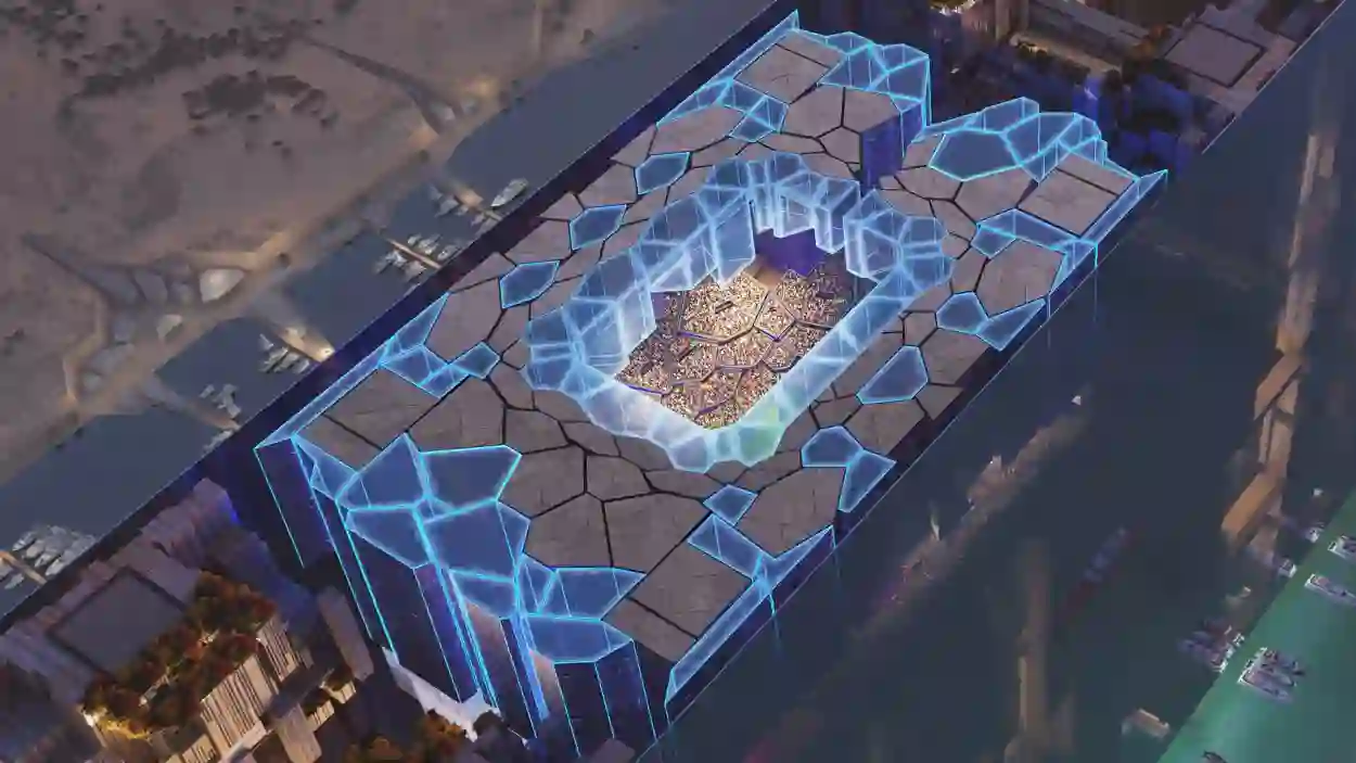 السعودية تدهش العالم بملعب معلق في السماء يستضيف أهم مباريات كأس العالم 2034 