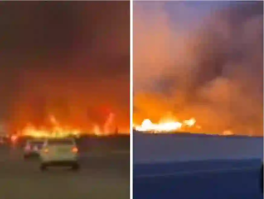 فيديو حرائق كبيرة في وادي الرمة في القصيم بسبب موجة الحر 