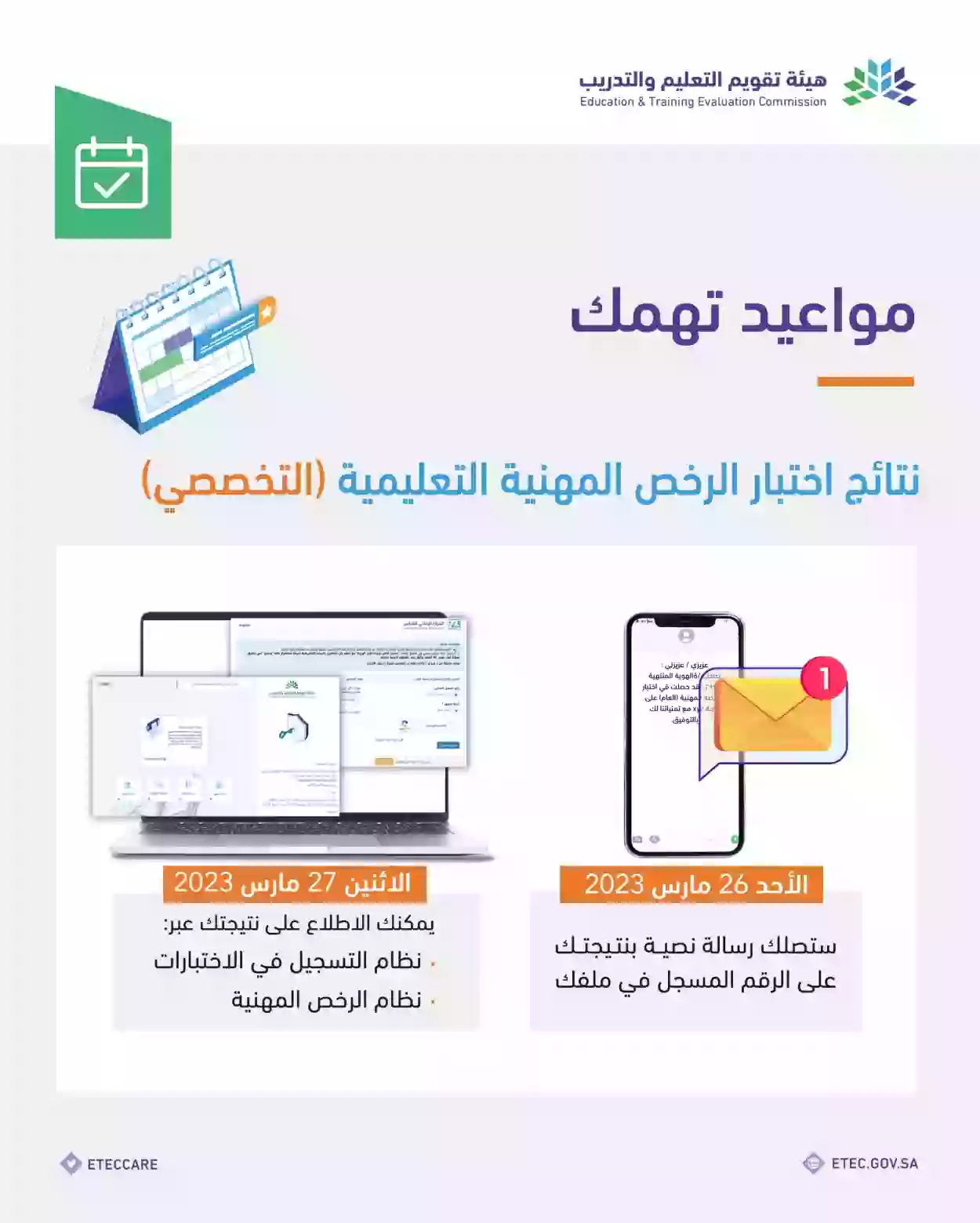 طريقة الاستعلام عن نتيجة إختبار الرخصة المهنية معلمين ومعلمات 1445 