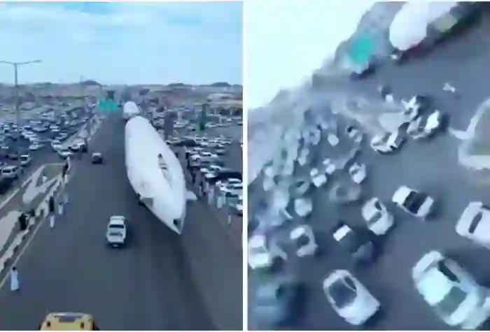فيديو لحظة اصطدام طائرة بعامود كهرباء في السعودية 