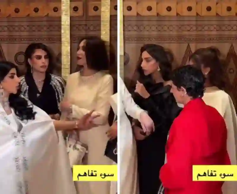 شاهد مضاربة بين مشهورات تواصل في السعودية بسبب من تكون في الوسط في صورة تذكارية 