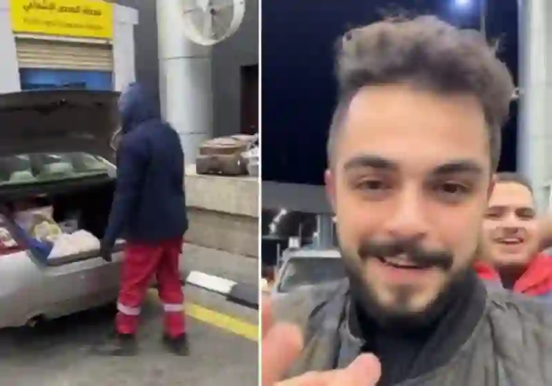 فيديو صادم لما حصل لشاب سوري داخل سيارته اثناء مروره بالجمارك السعودية 